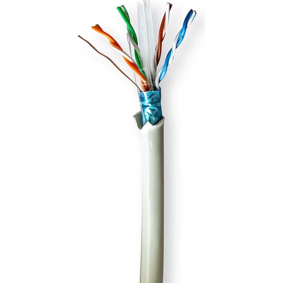 Nedis Netzwerk-Kabel Rollen CAT6 Solid F/UTP Reines Kupfer 100.0 m Innenbereich Rund (F/UTP, CAT6, 100 m), Netzwerkkabel