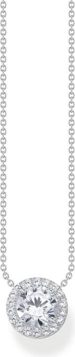 Thomas Sabo Chaîne avec pendentif halo et pierres blanches (Argent 925, 40 - 45 cm)