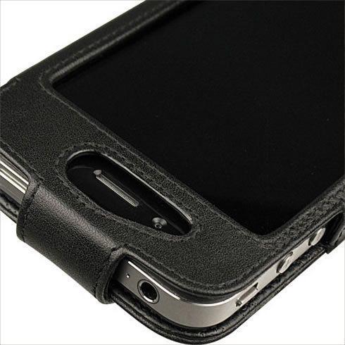 Thumbnail - Noreve Lederschutzhülle (Apple iPhone 4), Smartphone Hülle, Schwarz