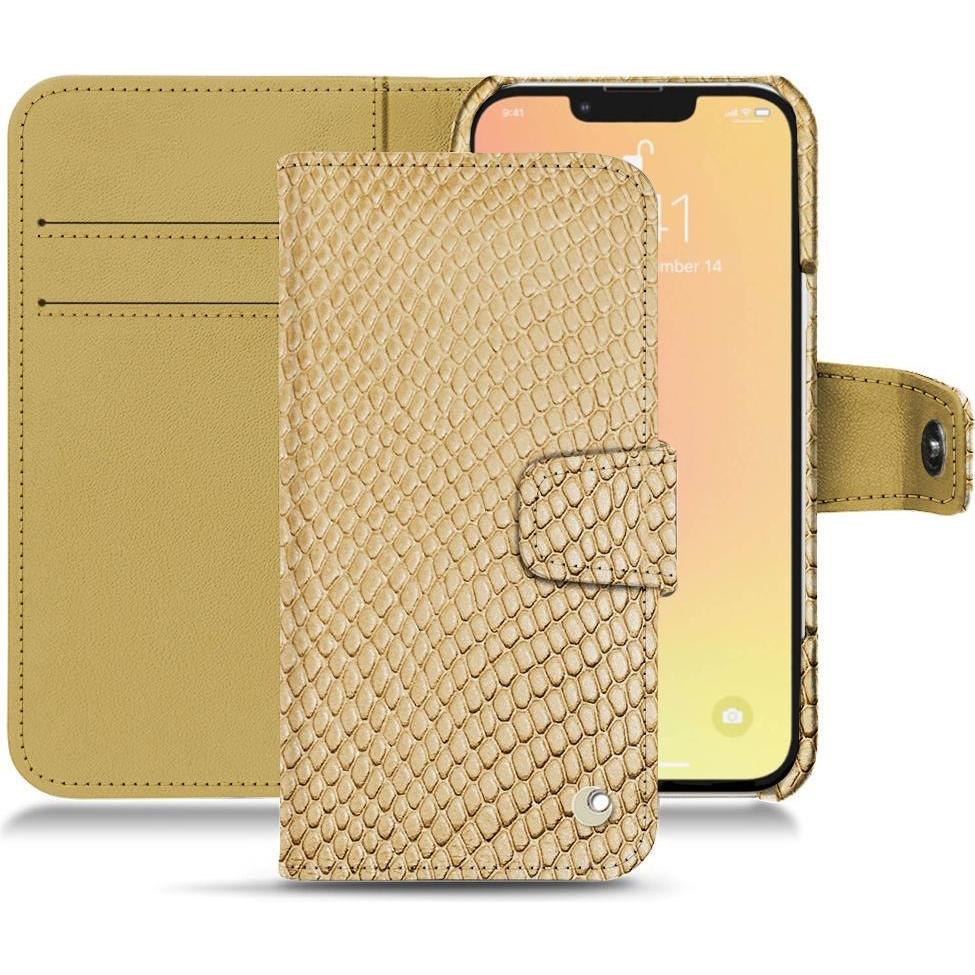 Noreve Lederschutzhülle Wallet (Apple iPhone 13 mini), Smartphone Hülle, Beige