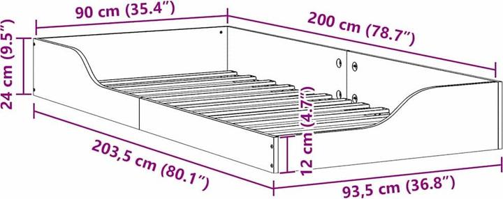 Image du produit vidaXL Plattformbett (90 x 200 cm)