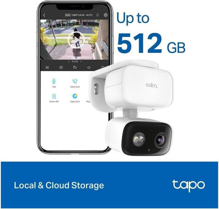 Produktbild TP-Link Mini-WLAN-Überwachungskamera Innen und Aussen IP65, Full-HD, KI, 360°