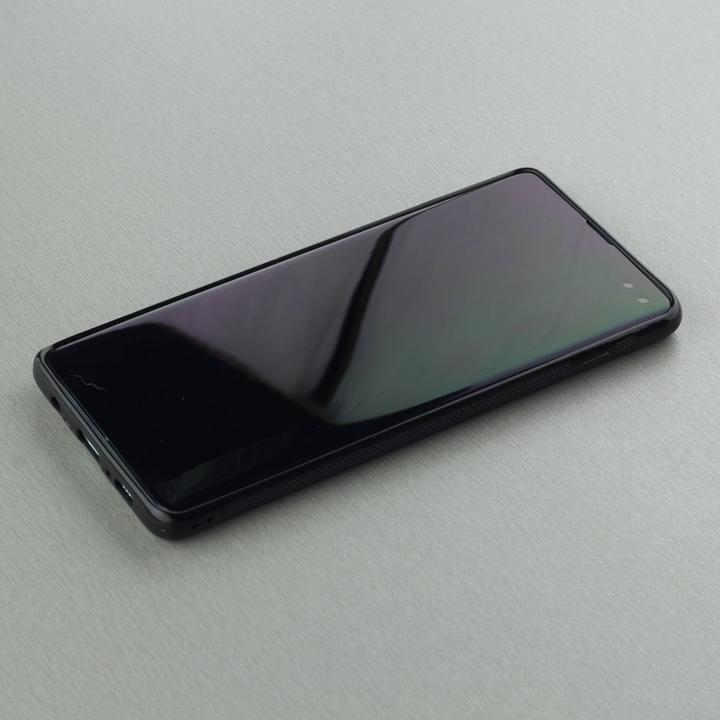 Produktbild PhoneLook Hülle Silikon schwarz Marble Rose Gold (Samsung Galaxy S10+)