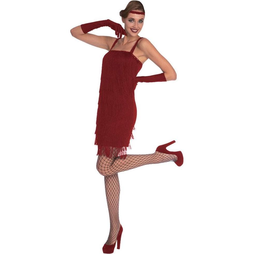 Amscan Erwachsenenkostüm Red Flapper Kleid Grösse L (S)