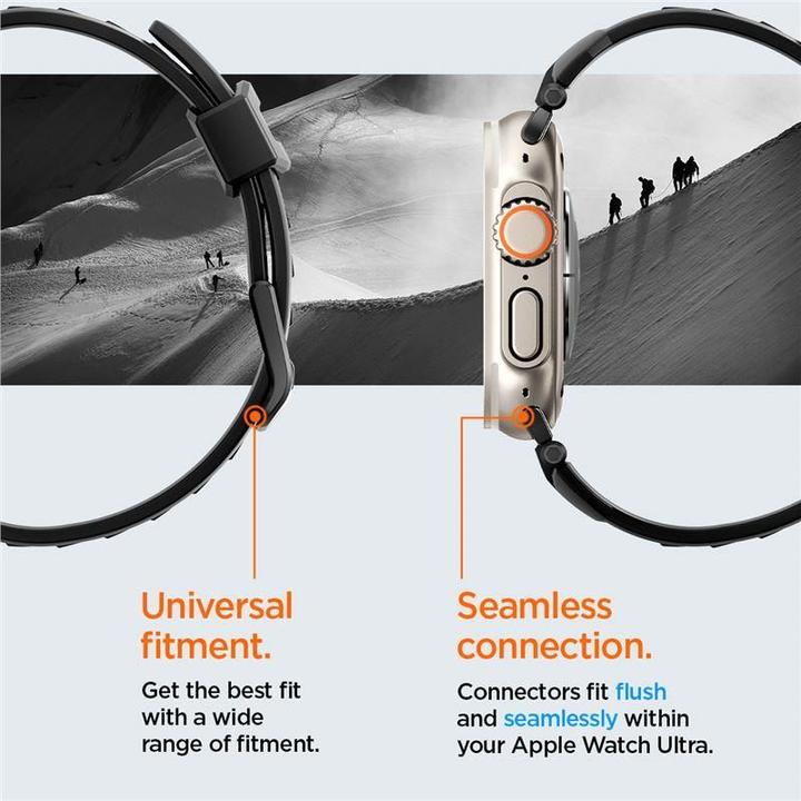 Actual product image Spigen Rugged Ultra Band Apple Watch 4/5/6/7/8/9/SE/Ultra/Ultra 2 42/44/45/49mm czarny/matte black A (42 mm, Thermoplastic polyurethane (TPU))