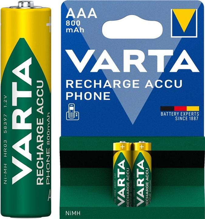 Image du produit Varta Recharger le téléphone d'Accu (2 pcs, AAA, 800 mAh)