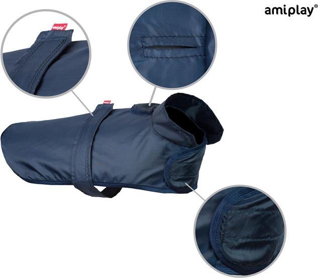 Actual product image amiplay Raincoat Bristol Beagle 48cm Navy Blue (48, Dog coat)