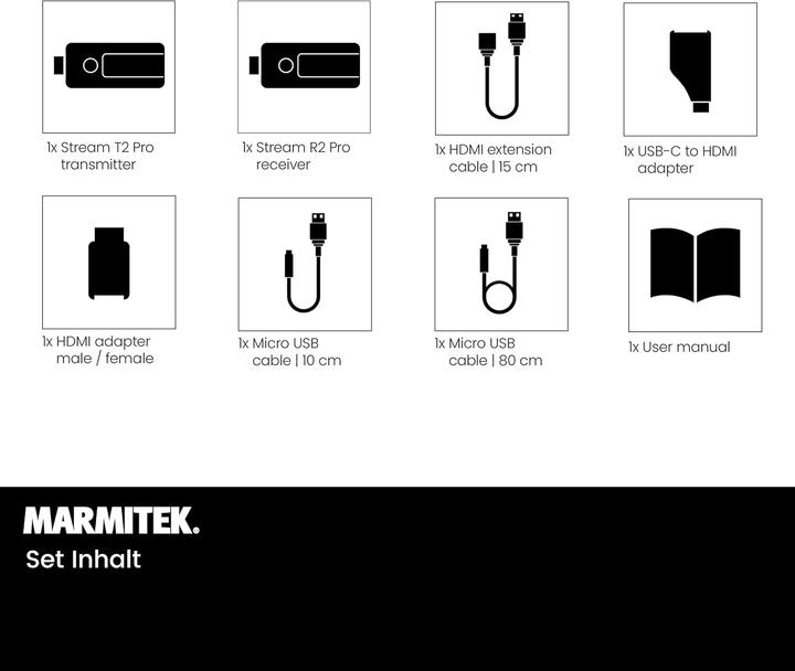 Actual product image Marmitek Wireless HDMI Presentation System with AirPlay, Miracast, USB-C, and 20 Presenter Support (20 m)