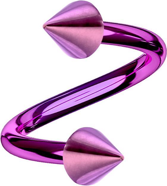 Image du produit Star Piercing Micro Spirale violette avec deux cônes (Titane, sans laiton)