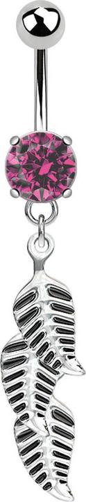 Immagine prodotto Star Piercing Banana in argento con ciondolo 3 piume rosa (senza ottone, Acciaio chirurgico 316L)