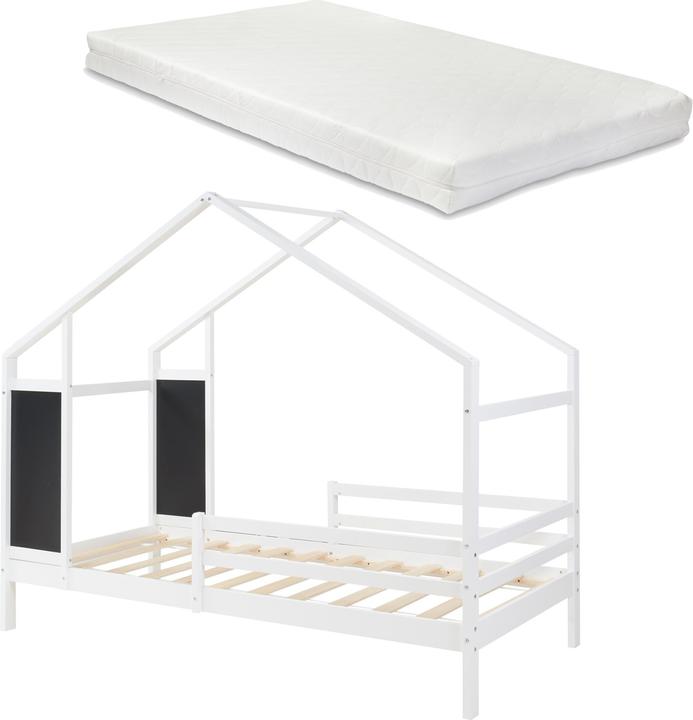 Produktbild En.Casa Kinderbett Lorenskog mit Matratze 90x200 cm Weiss (90 x 200 cm)