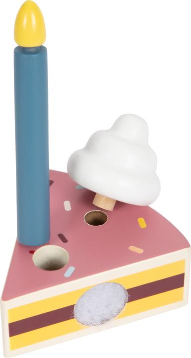 Actual product image small foot Slicable wooden birthday cake, 18 pieces.