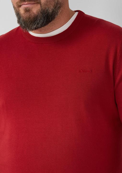 Produktbild s.Oliver Strickpullover Baumwollpullover mit Logo-Stickerei (5XL)