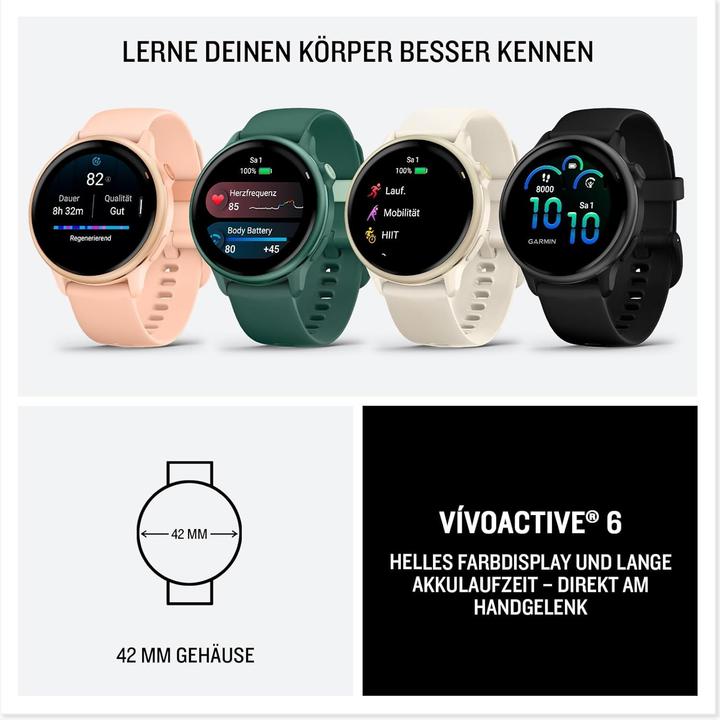 Produktbild Garmin vivoactive 6, GPS, Black/Slate, WW (42 mm, nur WLAN)