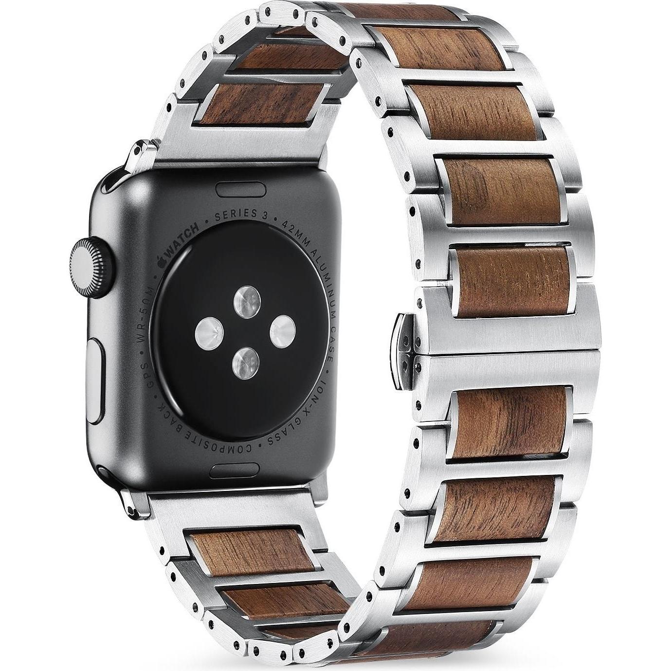 Thumbnail - Strap-it Armband (Edelstahl, Apple Watch), Uhrenarmband, Braun, Silber, Mehrfarbig