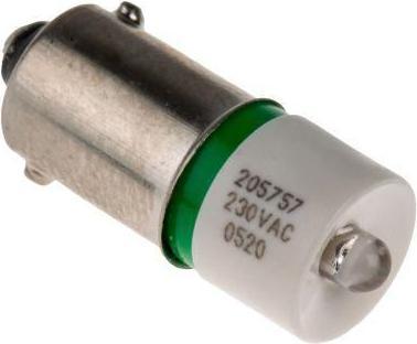 Image du produit RS PRO LED 5mm BA9s 230VAC vert