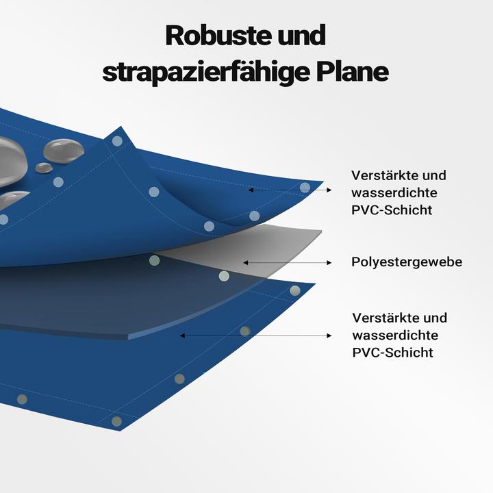 Image du produit Wiltec Bâche de couverture résistante aux intempéries bleu 2x3m polyester bâche de jardin 650g/m² oeillets (2 x 3 m)