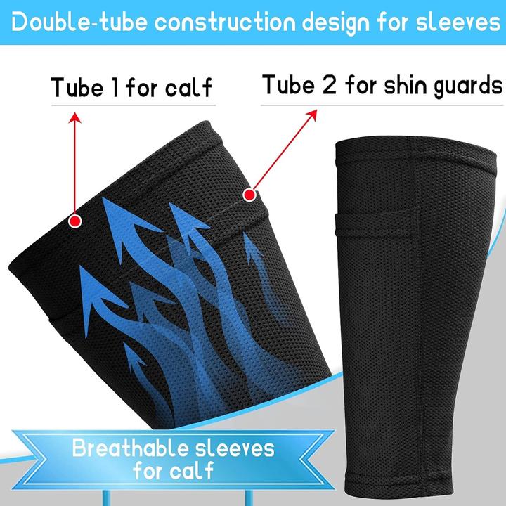 Actual product image Cbx Football Set Football Socks and Shin Guards Size L Black (L)