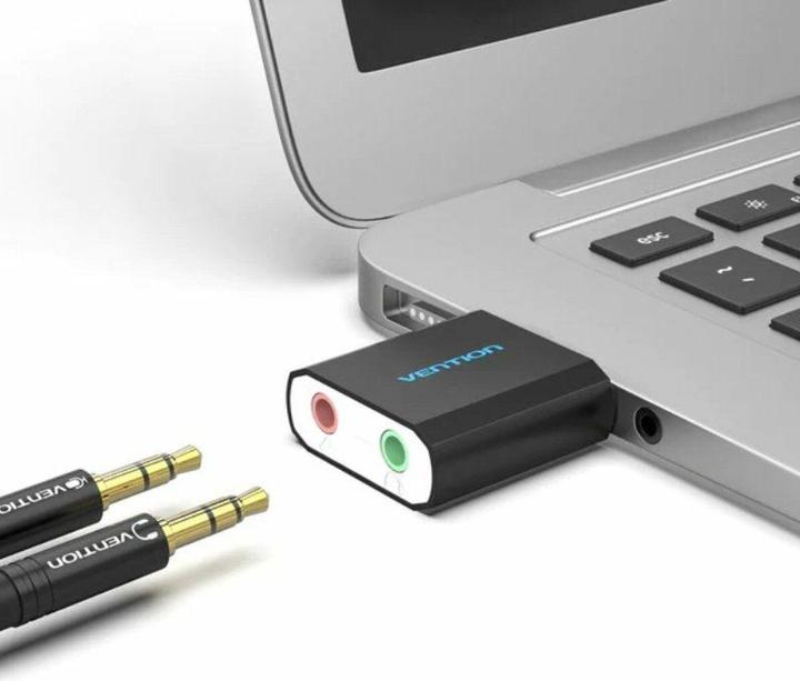 Actual product image Vention USB External Sound Card Black Metal Type (USB)