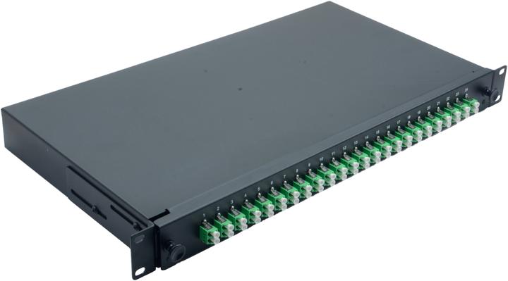 Helos LWL 19" Spleissbox 24 x LC/APC Duplex OS2, spleissfertig, schwarz