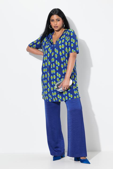 Actual product image Ulla Popken Geometric Print Short Sleeve Slinky Tunic (50, 52)