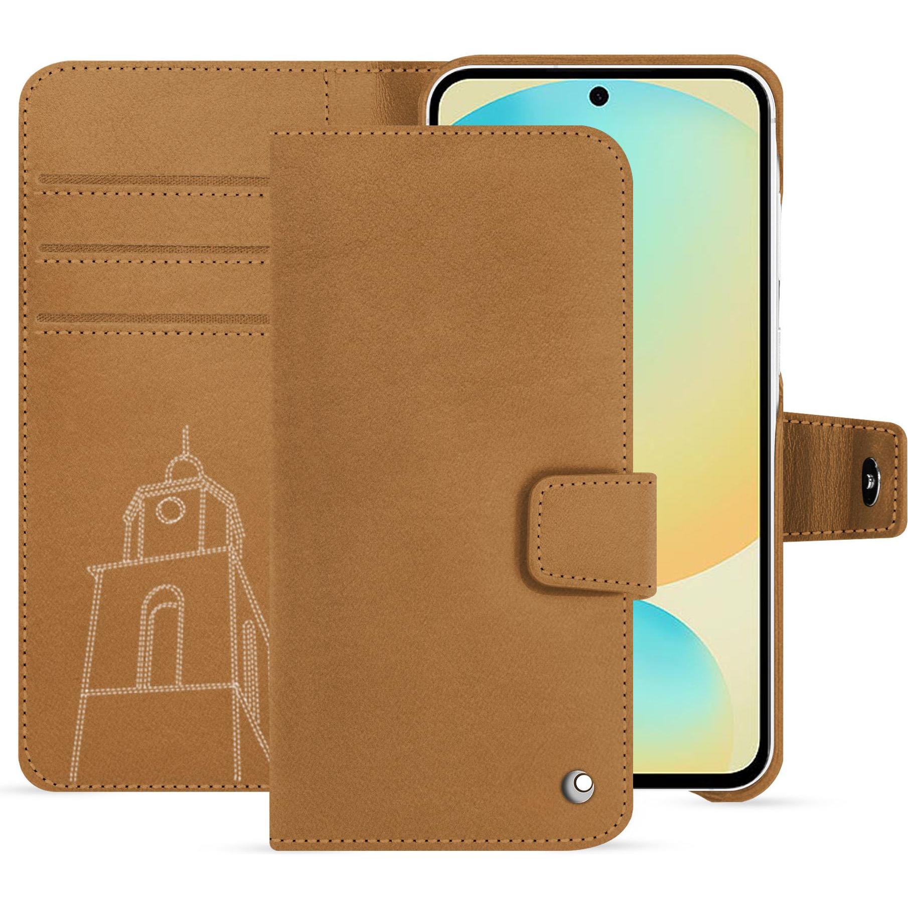 Noreve Lederschutzhülle FE (Samsung Galaxy S24 FE), Smartphone Hülle, Braun