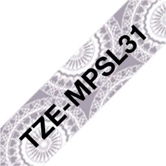 Actual product image Brother Tze-Mpsl31 (1.20 cm, Black, Multicoloured)