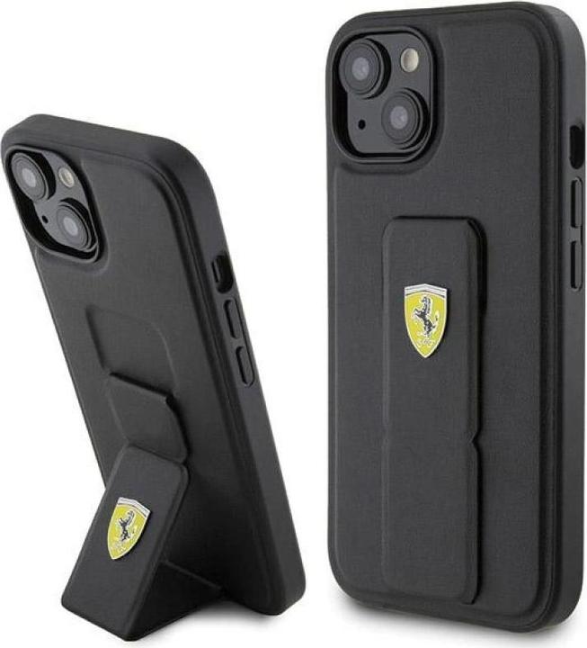 Produktbild Ferrari FEHCP15SGSPSIK iPhone 15 6.1" czarny/black hardcase Grip Stand (Apple iPhone 13, Apple iPhone 14, Apple iPhone 15)