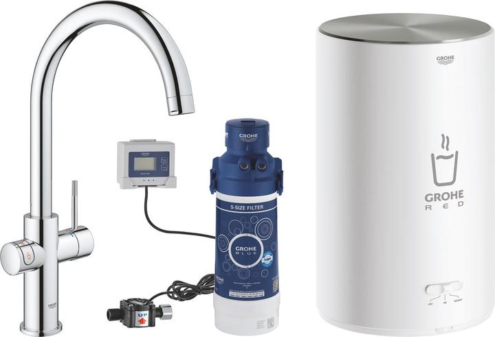Image du produit Grohe Robinet de cuisine avec fonction filtre et eau bouillante GROHE Red Duo chrome brillant 30083001