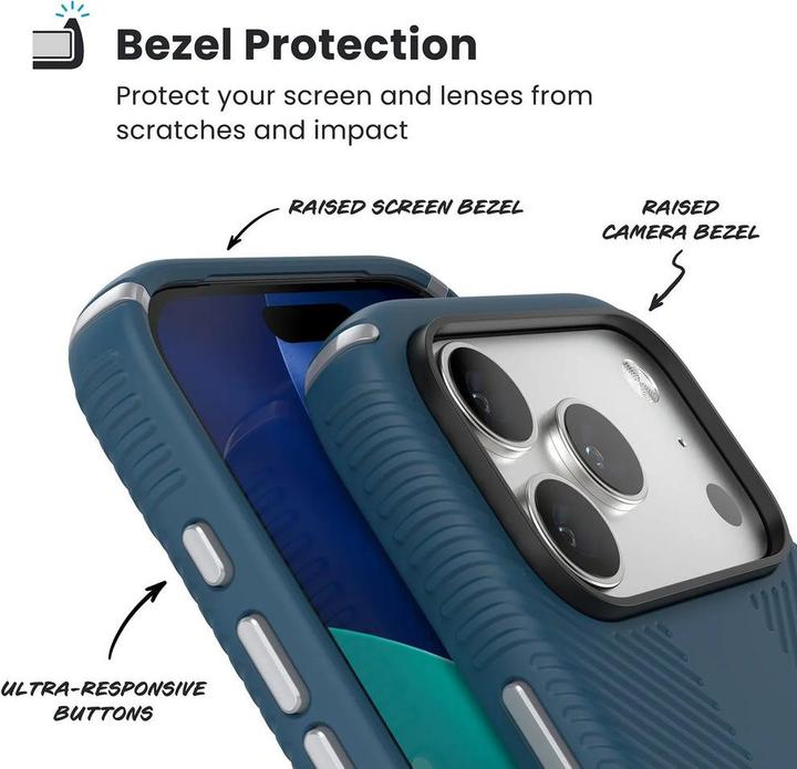 Actual product image speck Presidio2 Grip + ClickLock Apple iPhone 17 Pro Blue - with Microban (Apple iPhone 17 Pro)