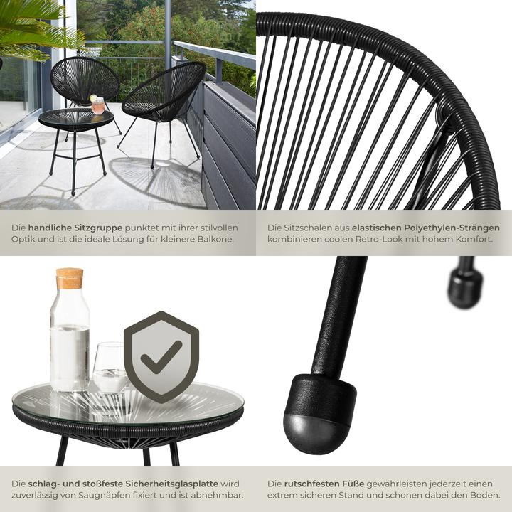 Actual product image tectake Santana (2 chairs, 1 table)