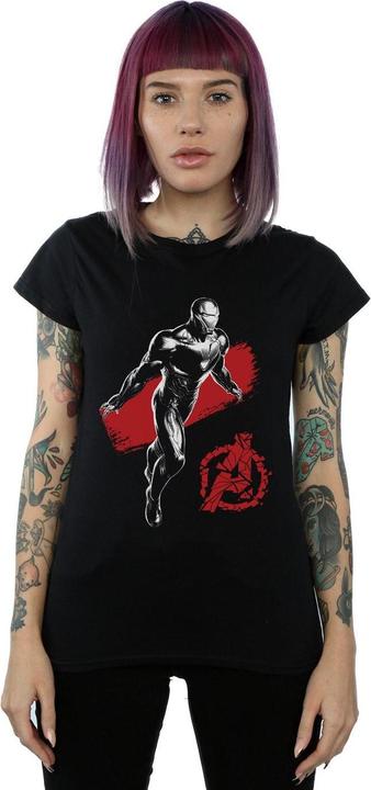 Actual product image Womens/Ladies Avengers Endgame Mono Iron Man Cotton T-Shirt (XXL)