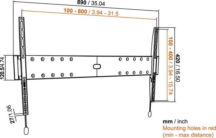 Actual product image Vogels Base 05 L (Wall, 80", 70 kg)