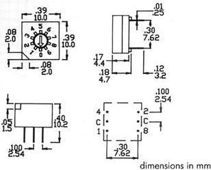 Actual product image Velleman Bcd Switch Hexadecimal Code Pcb Mounting