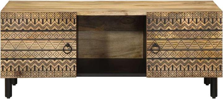 Actual product image VidaXL Coffee table Side table Living room table Table Black Rough mango wood (100 x 54 x 40 cm)