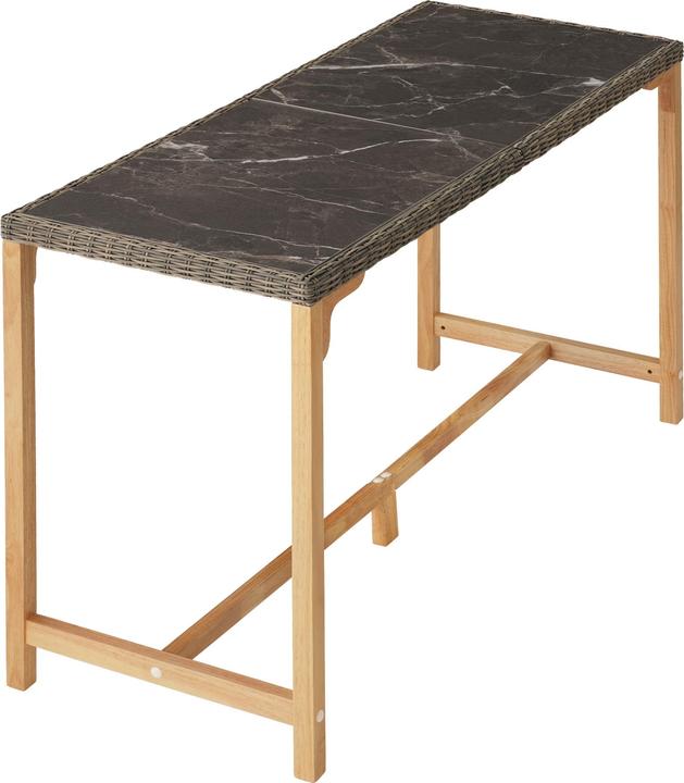 Produktbild tectake Rattan Bartisch Lovas mit 4 Stühlen Latina (161 x 64.50 x 99.50 cm)