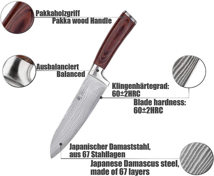 Produktbild Wakoli Damastmesser (17 cm)