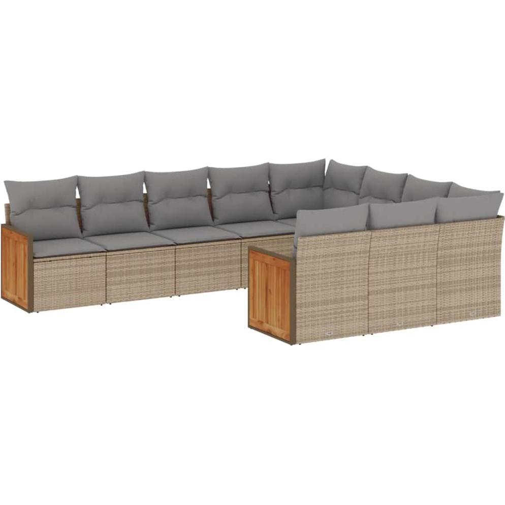 VidaXL, Gartenlounge, 10-tlg. Garten-Lounge-Set mit Kissen
