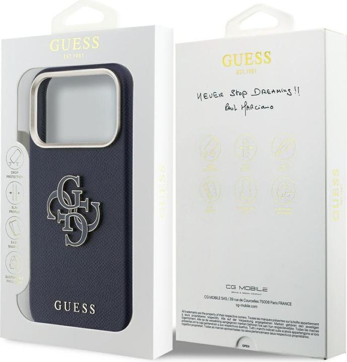 Produktbild Guess - Hardcase Resin Logo (GUHCP17L5PS4RGGB) - iPhone 17 Pro - Blue (Apple iPhone 17 Pro)