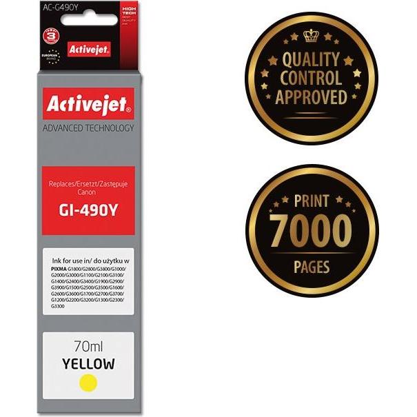 Thumbnail - Activejet, Druckerpatrone, AC-G490Y - Kompatibel - Tinte auf Farbstoffbasis - Gelb - Canon - Einzelpackung (Y)
