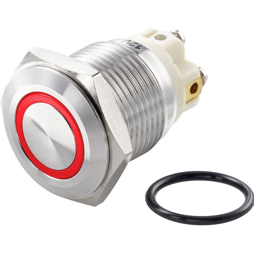 Tru Components TC-7494688 TC-GQ16F-10E/L/R/12V/S Vandalismusgeschützter Drucksch, Taster + Schalter, Silber