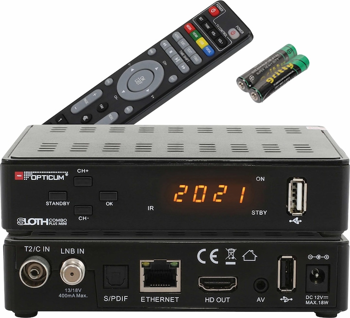 Produktbild Opticum SAT-Receiver Red Sloth Combo plus mini (DVB-T/T2, CI+-Schacht)