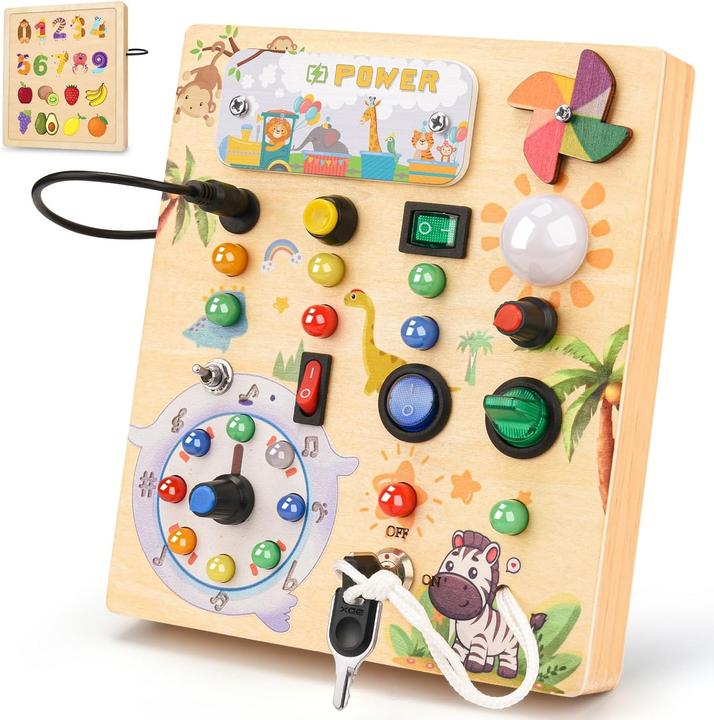 Milfech Montessori Busy Board mit LED-Lichtschalter