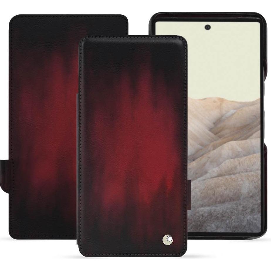 Thumbnail - Noreve Lederschutzhülle horizontal (Google Pixel 7 Pro), Smartphone Hülle, Rot