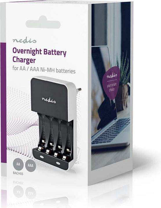 Produktbild Nedis Ladegerät für NiMH-Akkus AA/AAA. (1 Stk., AA, AAA, Ladegerät ohne Akku)