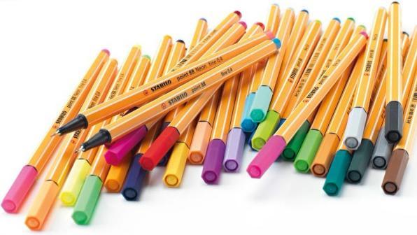 Produktbild STABILO point 88 Fineliner (Rot, Grün, Lila, Schwarz, Blau, Violett, 6 x)