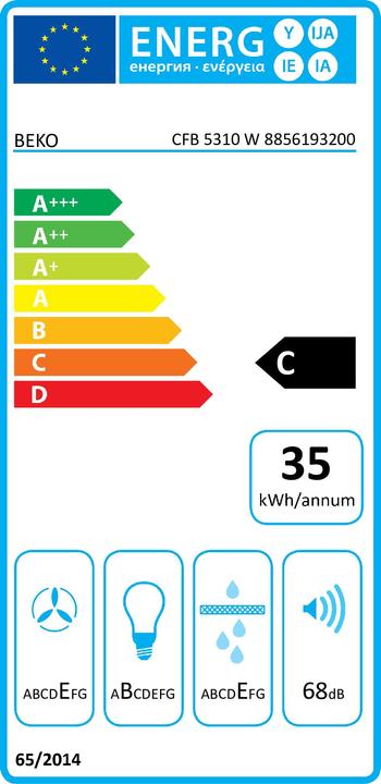 Energie-Label Beko CFB 5310 W (Wandhaube)