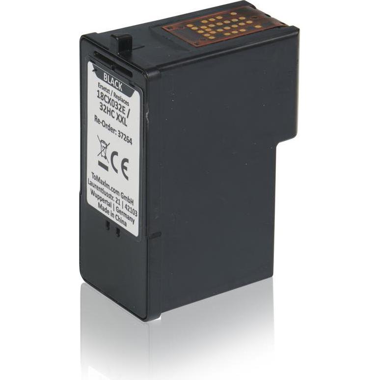 Inkadoo, Druckerpatrone, Druckerpatronen kompatibel zu Lexmark 18CX032E / 32HC Druckkopfpatrone, schwarz Schwarz (BK)
