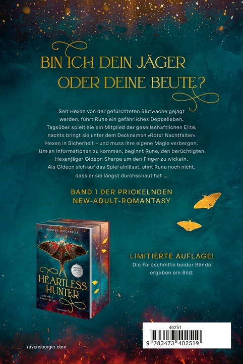 Immagine prodotto Ravensburger Heartless Hunter. Der rote Nachtfalter, Band 1 (Tedesco, Kristen Ciccarelli, 2025)