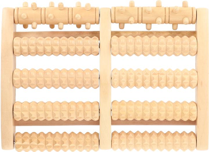 Actual product image Stride Holz Fussmassage Rolle 27x18x4cm Entspannende Fussrolle Beige